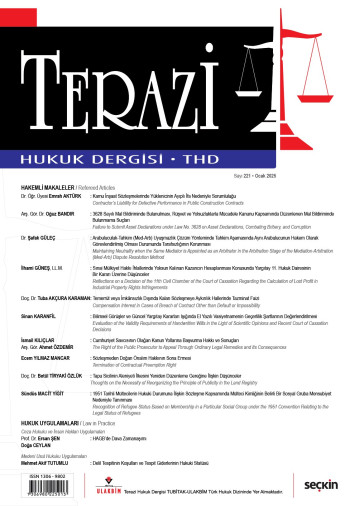 Terazi Hukuk Dergisi Sayı:221 Ocak 2025 Mutlu Dinç